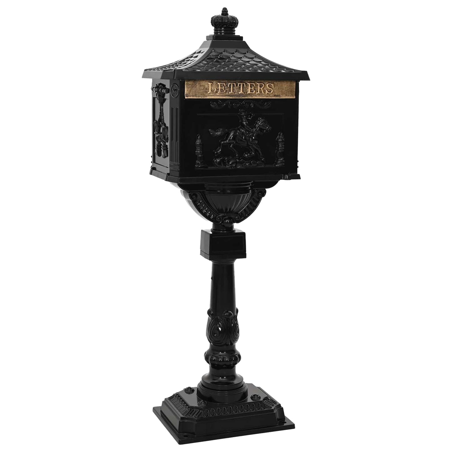 Cassetta postale Vidaxx in piedi nera 42,5 x 29,5 x 117 cm in alluminio pressofuso