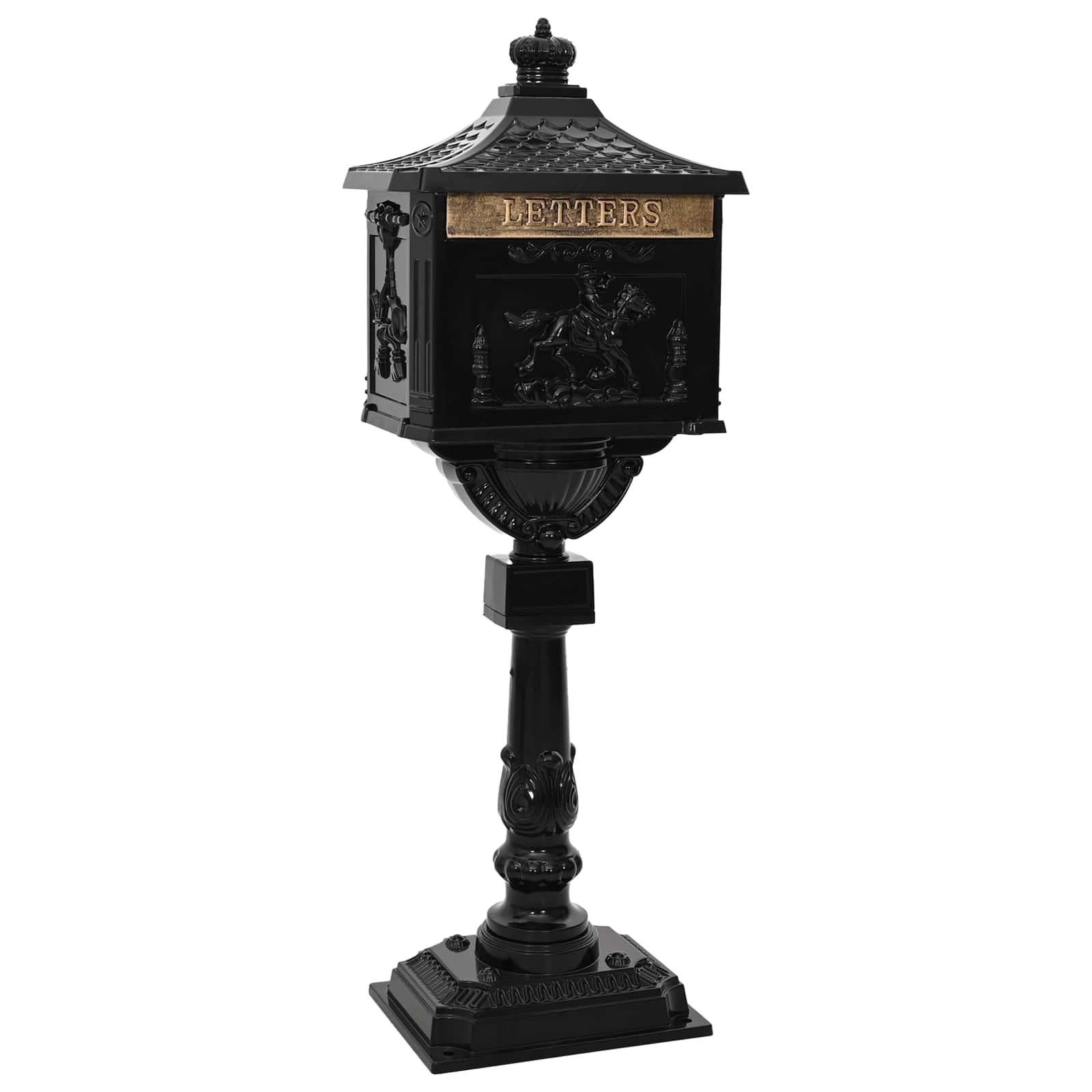 Cassetta postale Vidaxx in piedi nera 42,5 x 29,5 x 117 cm in alluminio pressofuso