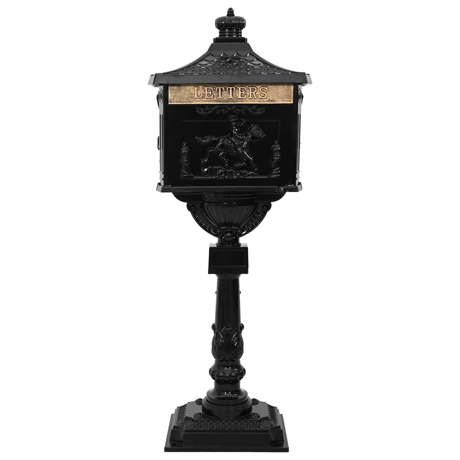 Cassetta postale Vidaxx in piedi nera 42,5 x 29,5 x 117 cm in alluminio pressofuso