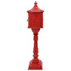 Vidaxx buzón de pie rojo 42,5 x 29,5 x 117 cm aluminio fundido