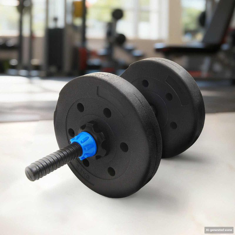 VidaXL discos de pesas 10 kg 4 uds negro ø 21,5 x 3,8 cm