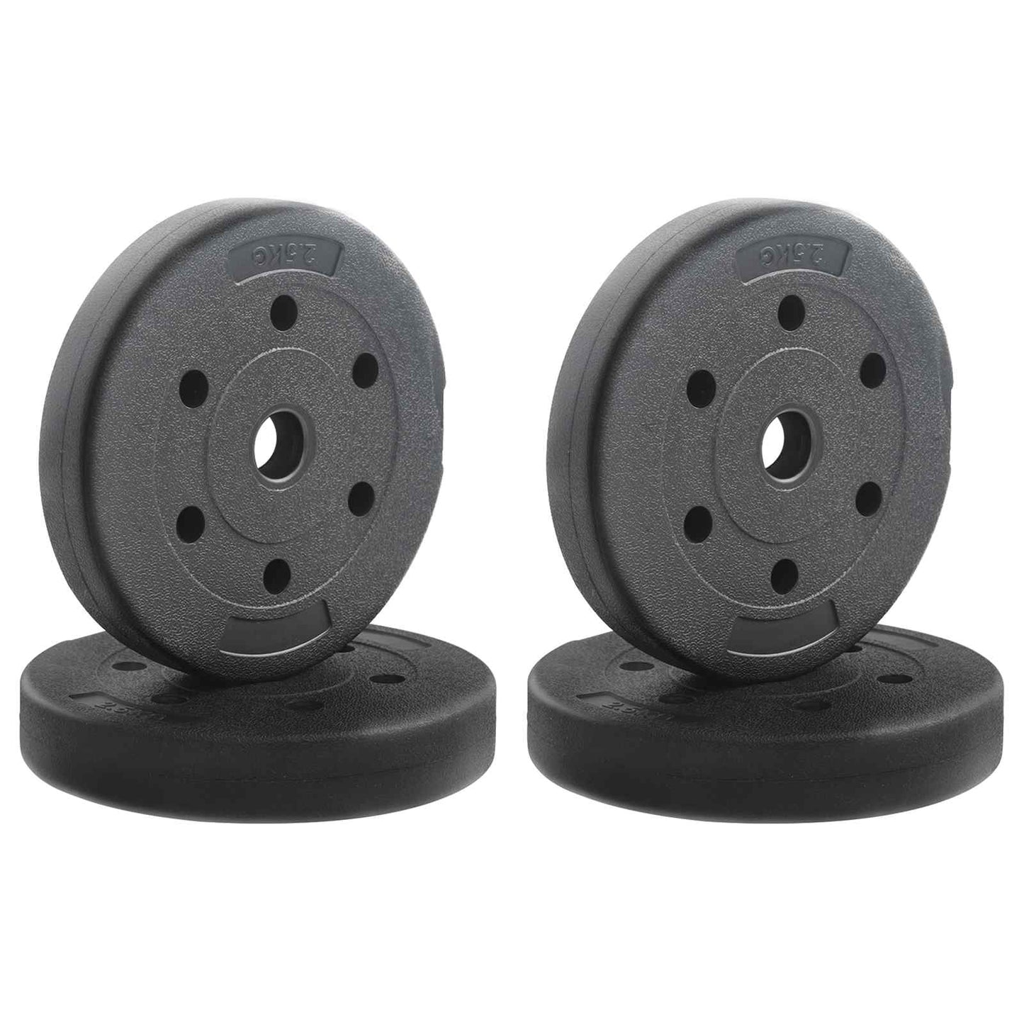 VidaXL discos de pesas 10 kg 4 uds negro ø 21,5 x 3,8 cm