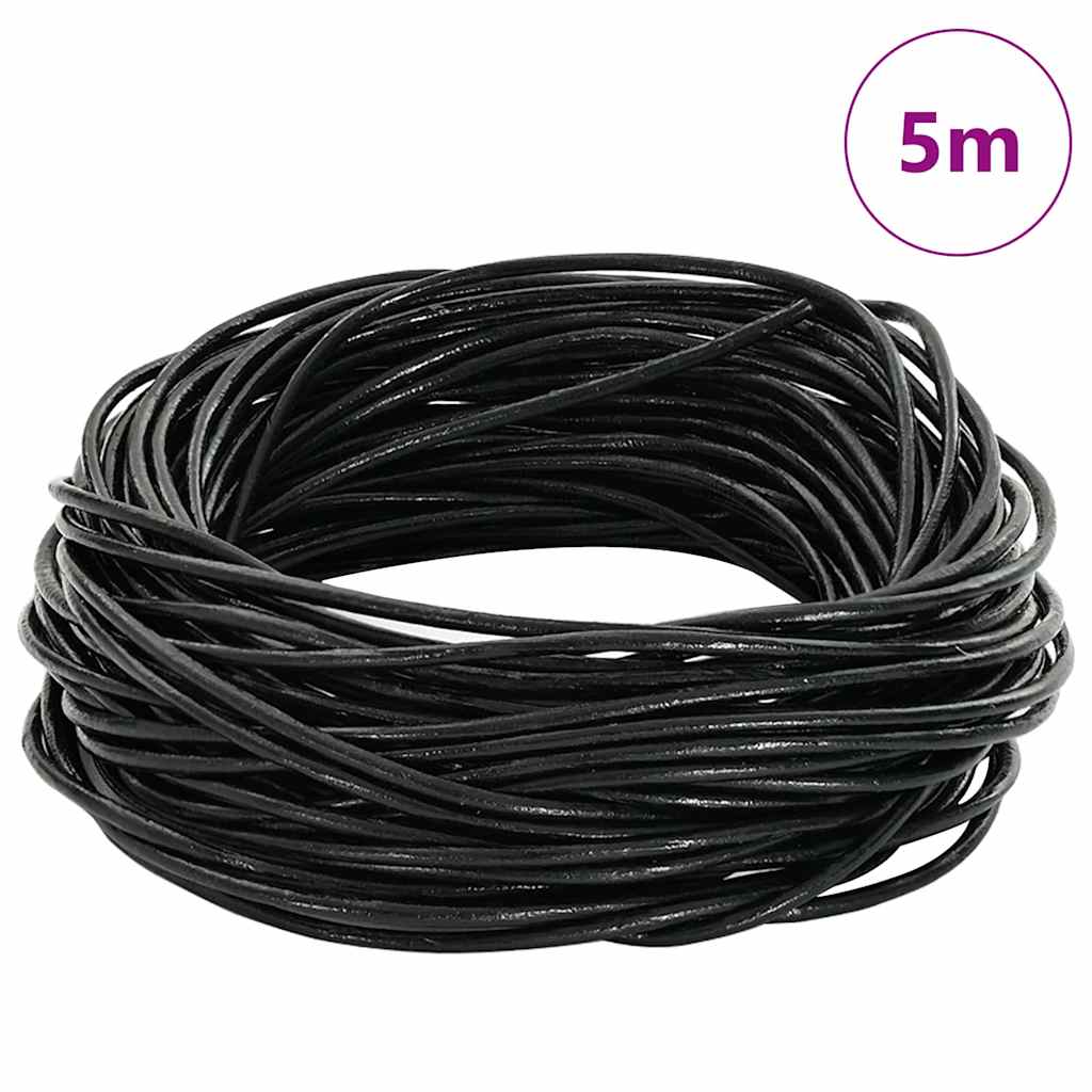 Cordoncino in cuoio Vidaxl nero ø1,5 mm x 5 m cuoio