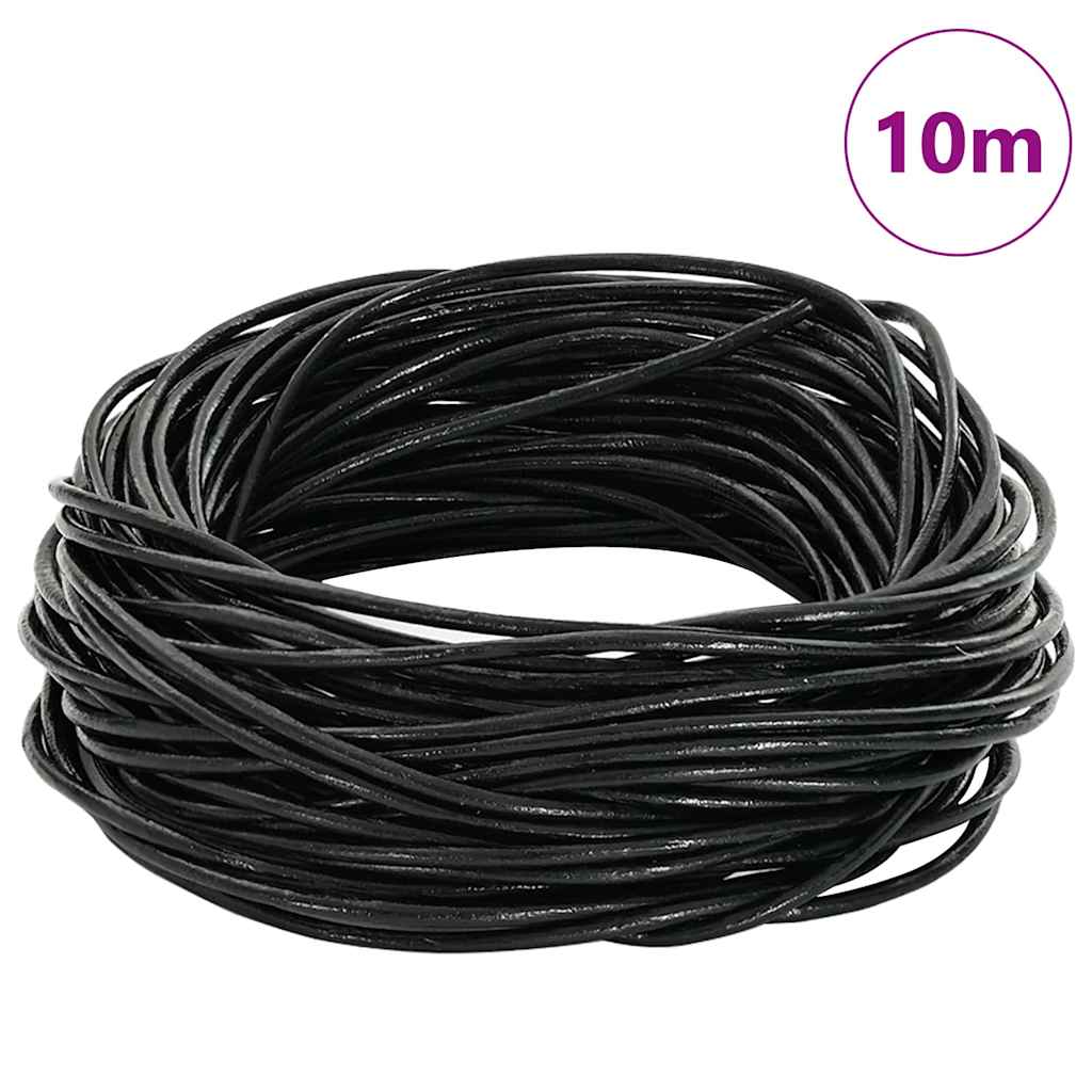 Cordoncino in cuoio Vidaxl nero ø1,5 mm x 10 m cuoio