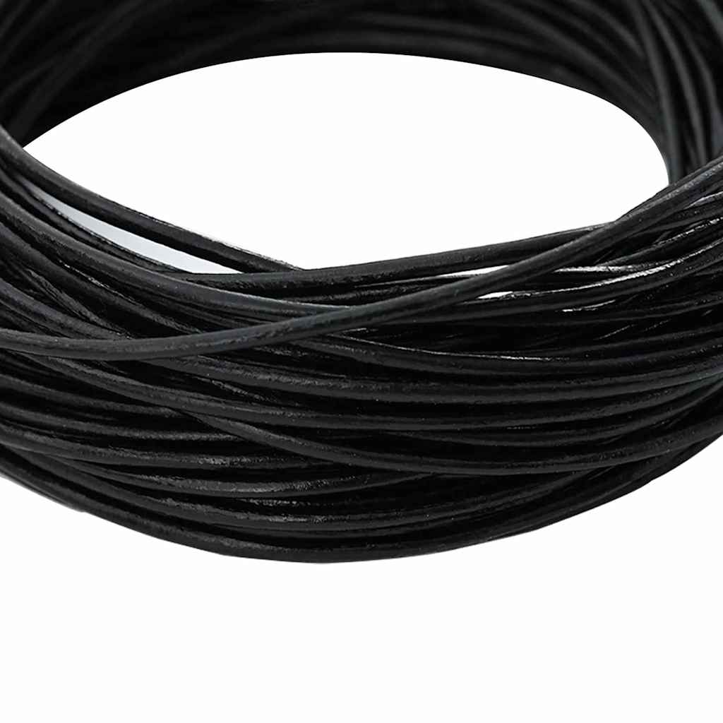 Cordoncino in cuoio Vidaxxl nero ø2 mm x 10 m cuoio