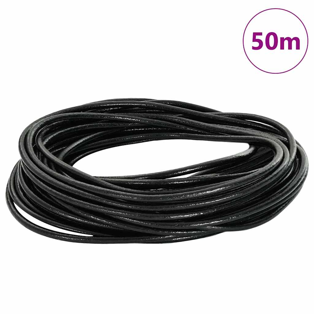 Cordoncino in cuoio Vidaxxl nero ø3 mm x 50 m cuoio