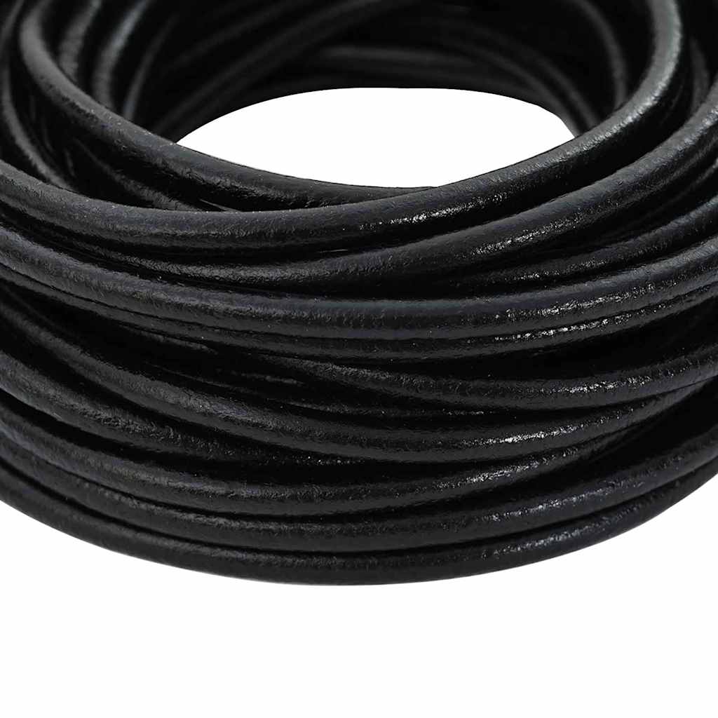Cordoncino in cuoio Vidaxl nero ø5 mm x 10 m cuoio