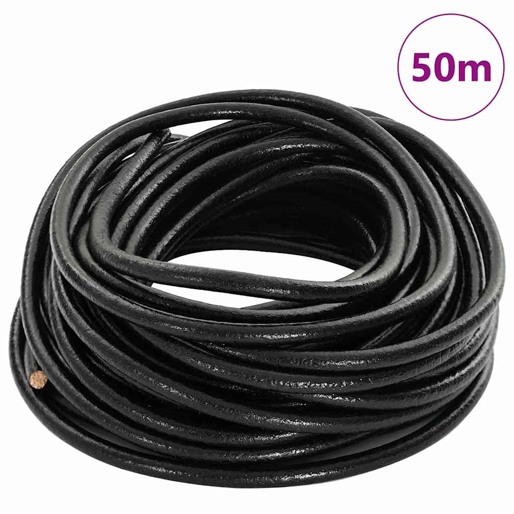Cordoncino in cuoio Vidaxl nero ø5 mm x 50 m cuoio