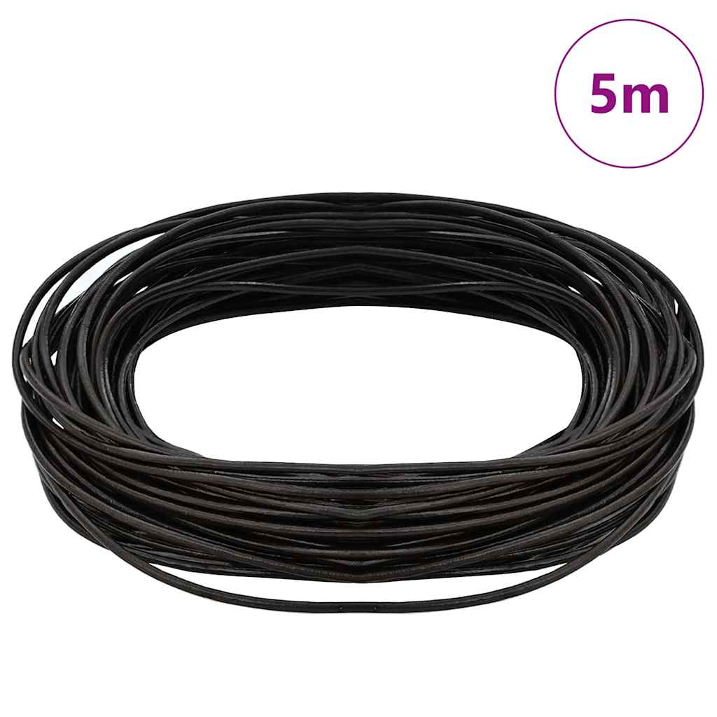 Vidaxl leren koord donkerbruin ø1 mm x 5 m leer