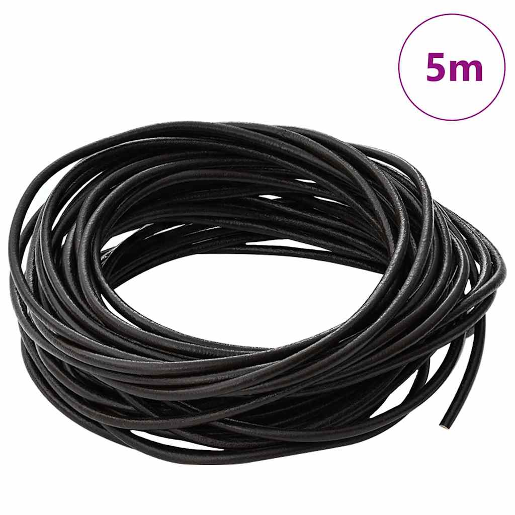 Vidaxl leren koord donkerbruin ø2,5 mm x 5 m leer