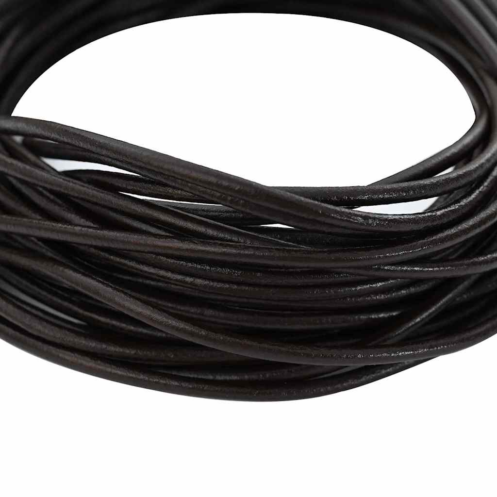 Vidaxl leren koord donkerbruin ø2,5 mm x 10 m leer