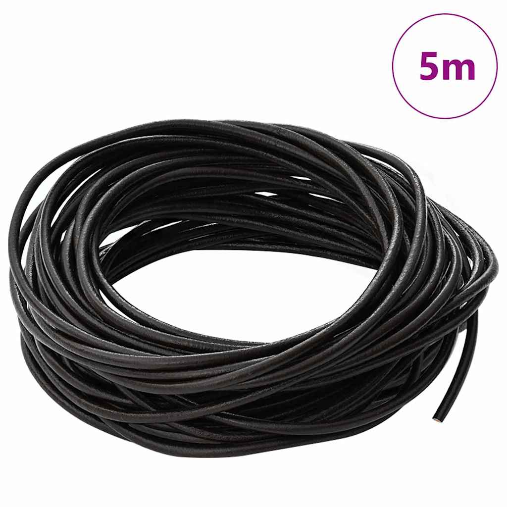 Vidaxl leren koord donkerbruin ø3 mm x 5 m leer