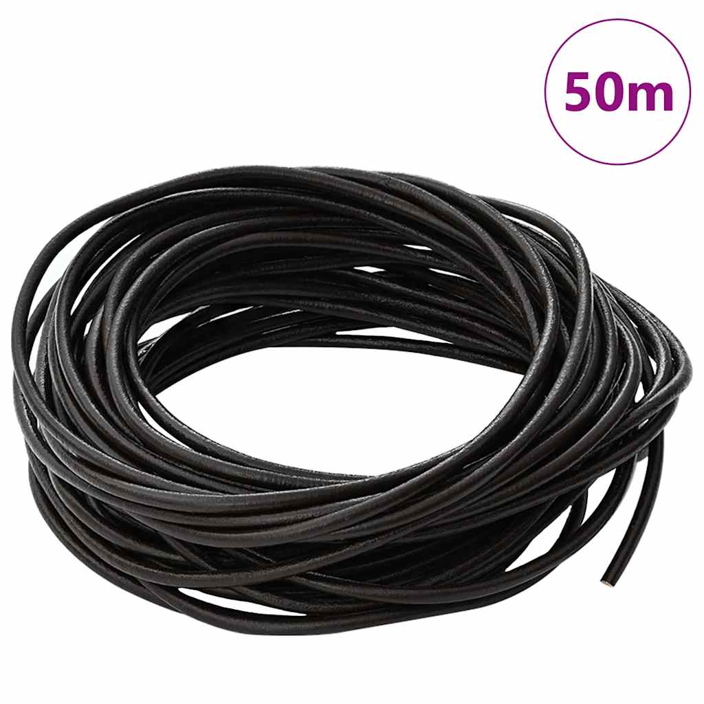 Vidaxl leren koord donkerbruin ø3 mm x 50 m leer