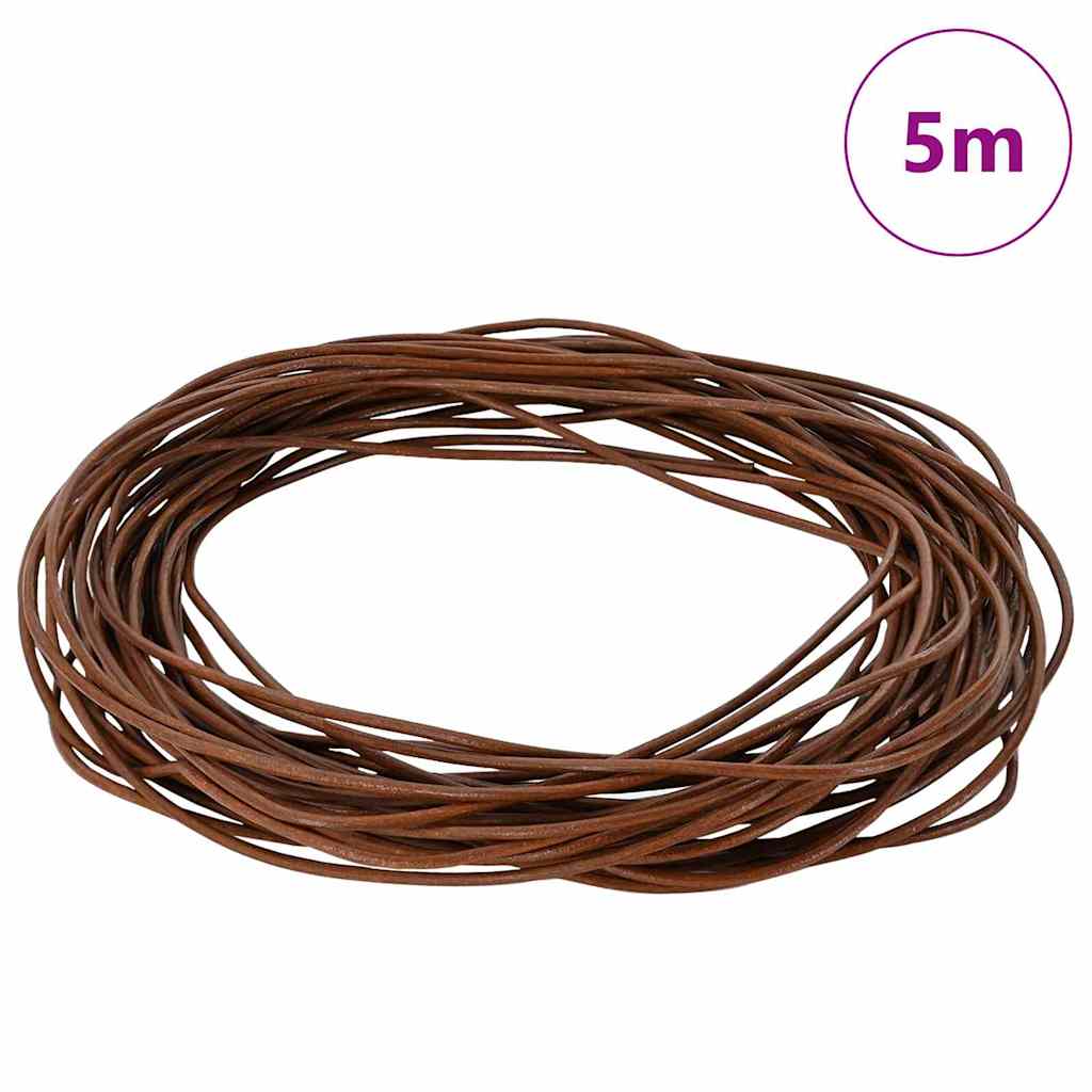 Cordoncino in cuoio Vidaxl marrone chiaro ø2 mm x 5 m cuoio