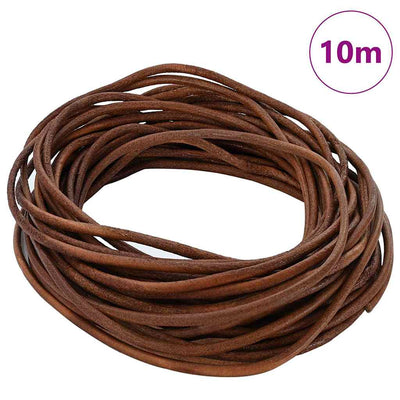 Cordón de cuero vidaxl marrón claro ø3 mm x 10 m cuero