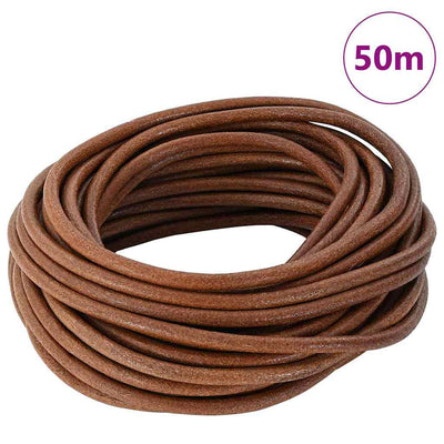 Vidaxxl cordón de cuero marrón claro ø5 mm x 50 m cuero