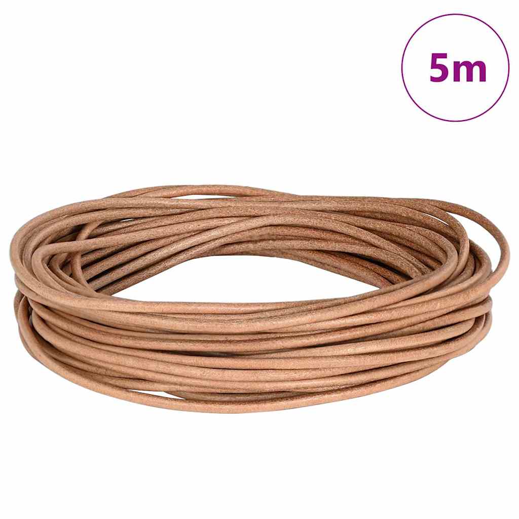 Cordoncino in cuoio Vidaxl marrone ø3 mm x 5 m cuoio