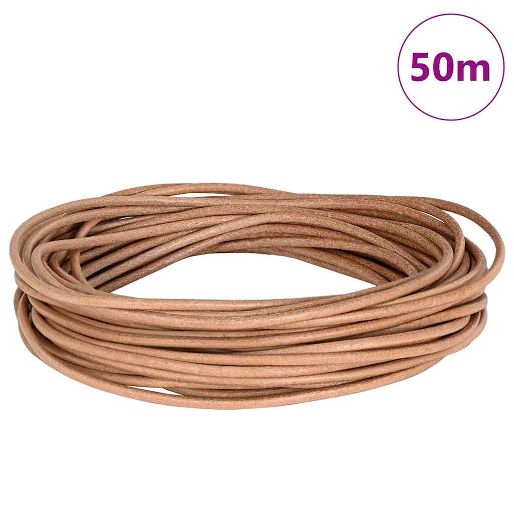 Vidaxl leren koord bruin ø3 mm x 50 m leer