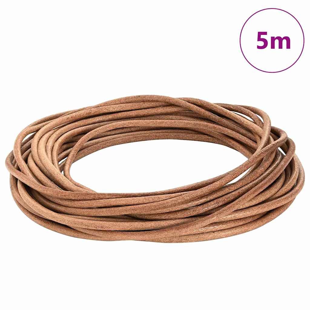 Vidaxl leren koord bruin ø4 mm x 5 m leer
