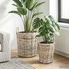 Vidaxl plantmand met opslag 2 pcs grijs kubu rattan