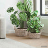 Vidaxl plantenmand met opslag 2 pcs grijs lacak riet