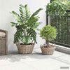 Vidaxl plantenmand met opslag 2 pcs grijs lacak riet