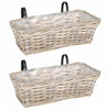 Vidaxl cesta macetero colgante 2 uds gris 48 x 22 x 15 cm mimbre lacak