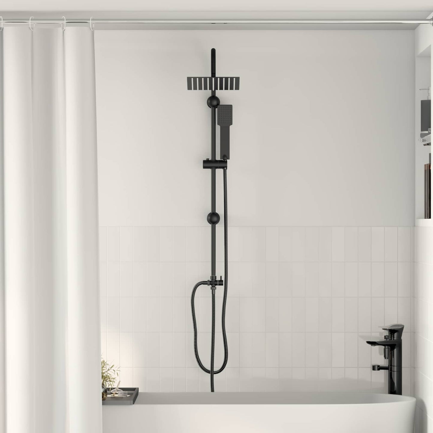 Set doccia Vidaxx nero 47 x 20 x 95 cm in acciaio inossidabile