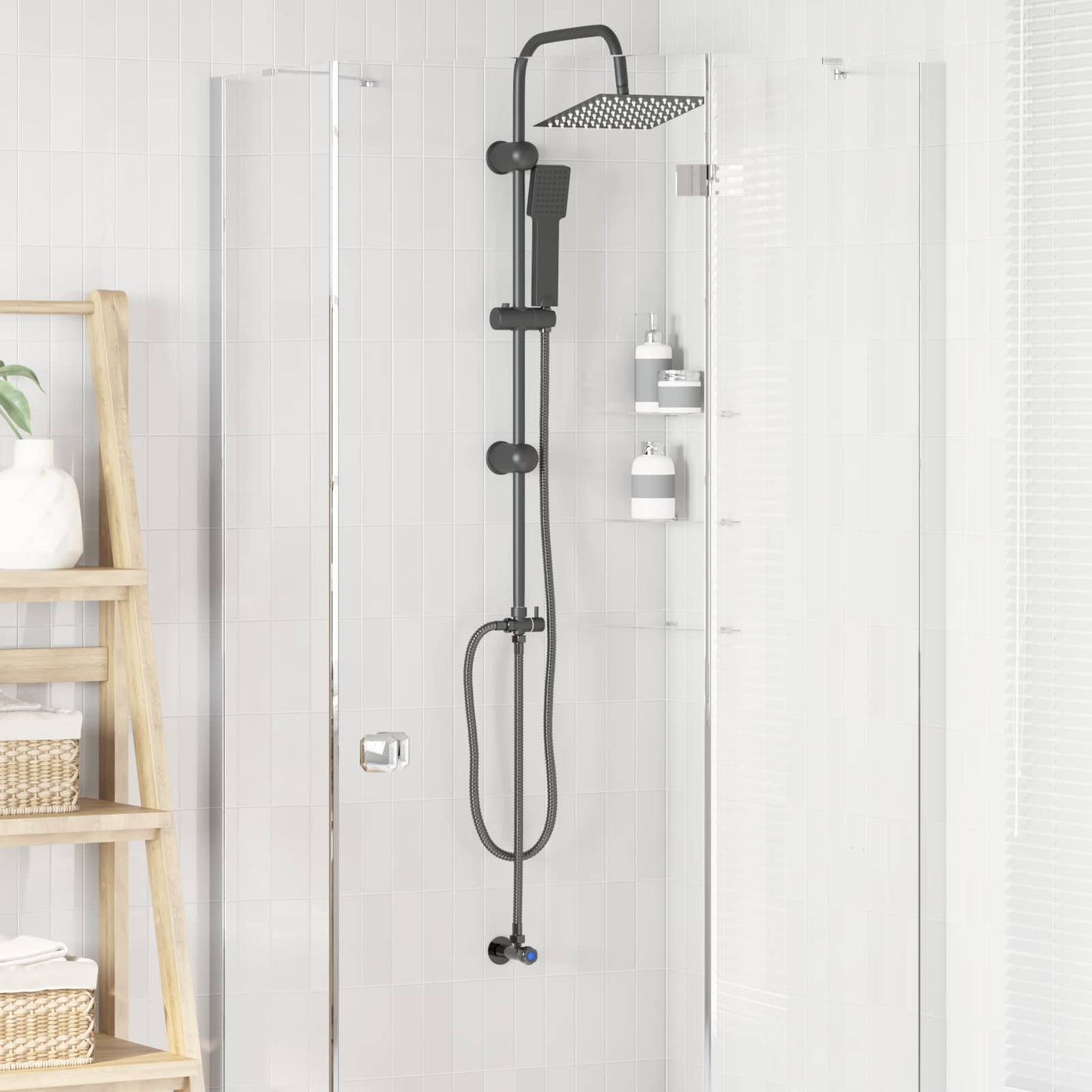 Set doccia Vidaxx nero 47 x 20 x 95 cm in acciaio inossidabile