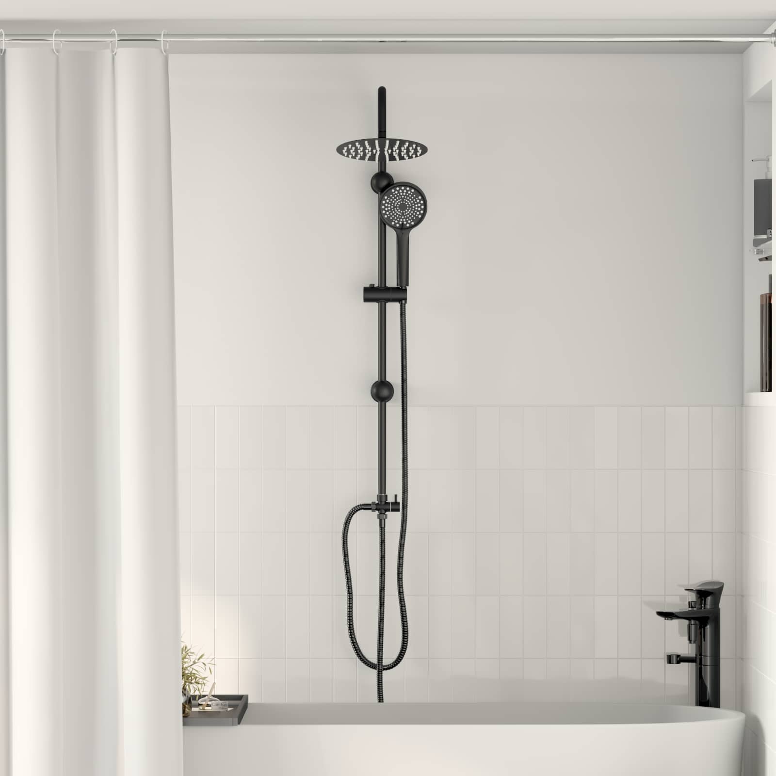 Vidaxx conjunto de ducha negro 47 x 20 x 95 cm acero inoxidable