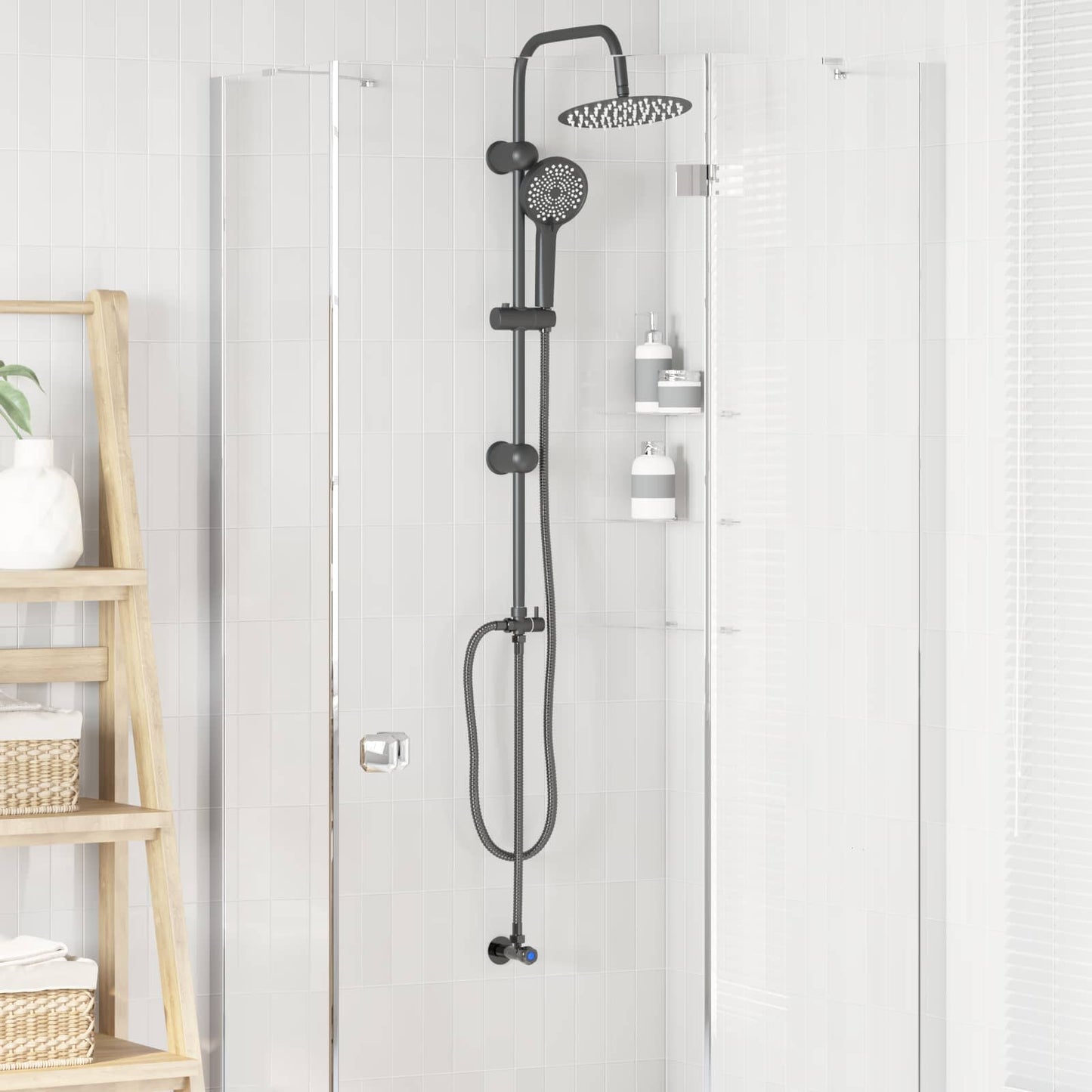 Vidaxx conjunto de ducha negro 47 x 20 x 95 cm acero inoxidable