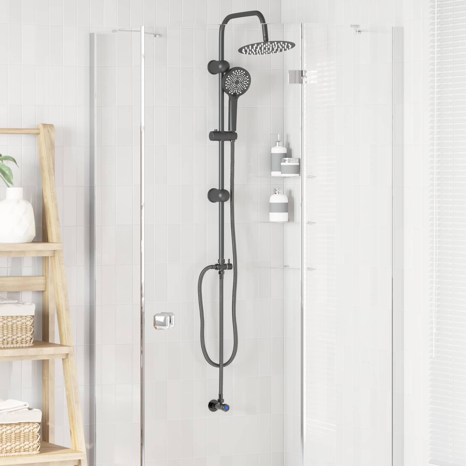 Vidaxx conjunto de ducha negro 47 x 20 x 95 cm acero inoxidable