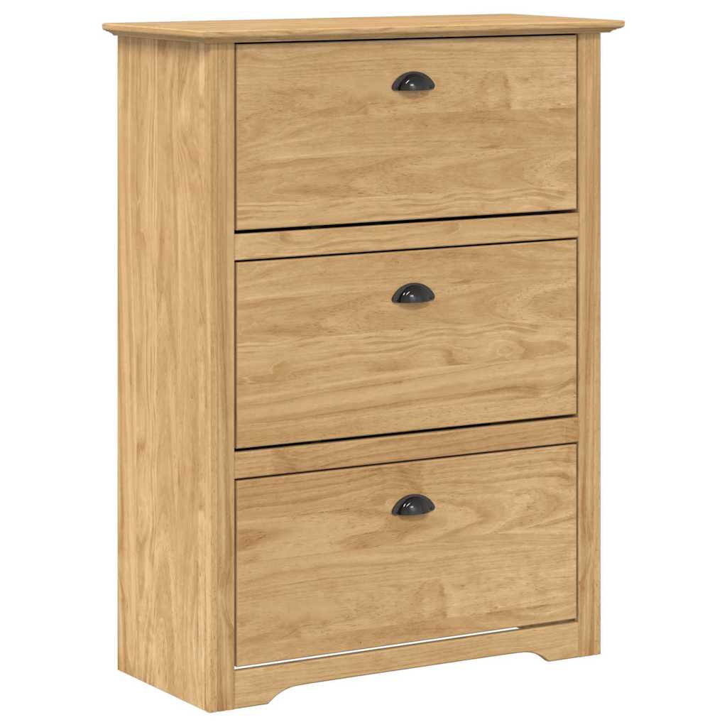Vidaxl zapatero bodo marrón miel 80 x 35 x 118 cm madera artesanal