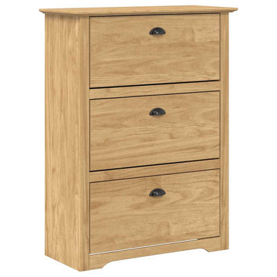 Vidaxl zapatero bodo marrón miel 80 x 35 x 118 cm madera artesanal