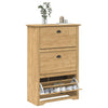 Vidaxl zapatero bodo marrón miel 80 x 35 x 118 cm madera artesanal
