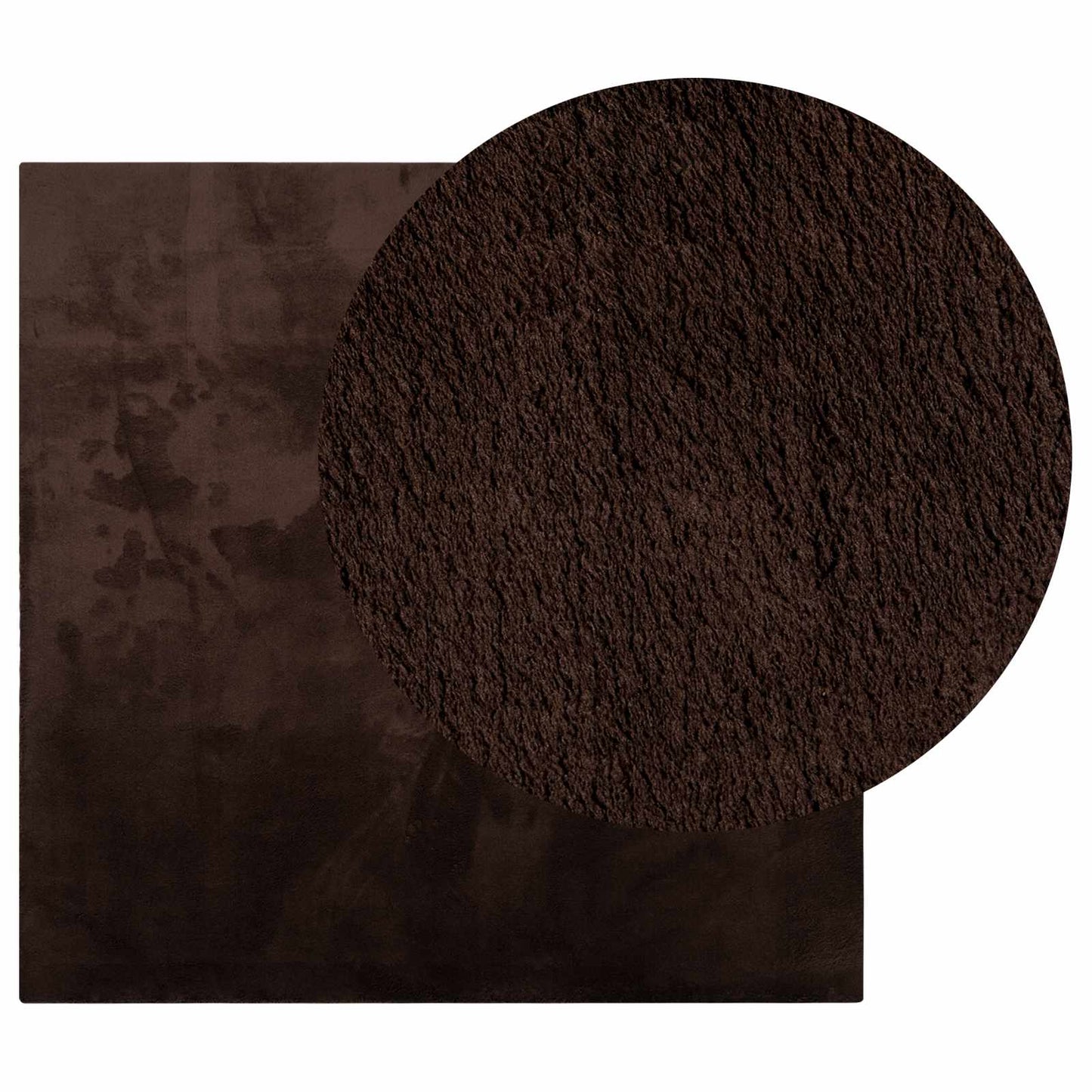 Vidaxl vloerkleden vierkant huarte bruin 160 x 160 cm polyester