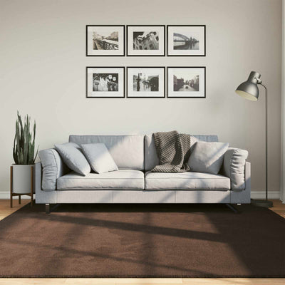 Vidaxx alfombras cuadradas huarte marrón 200 x 200 cm poliéster