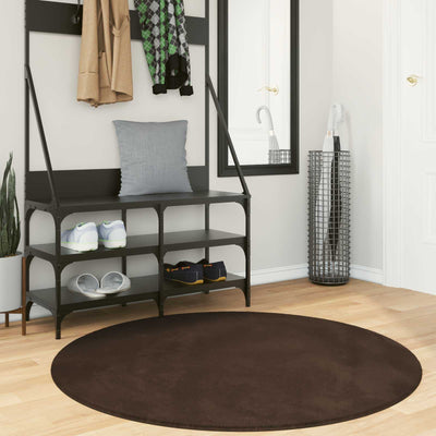 VidaXL alfombras redondas huarte marrón ø 120 cm poliéster