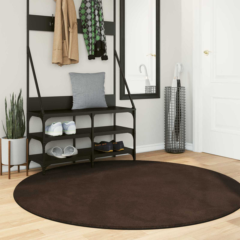 Vidaxl vloerkleden rond huarte bruin ø 160 cm polyester