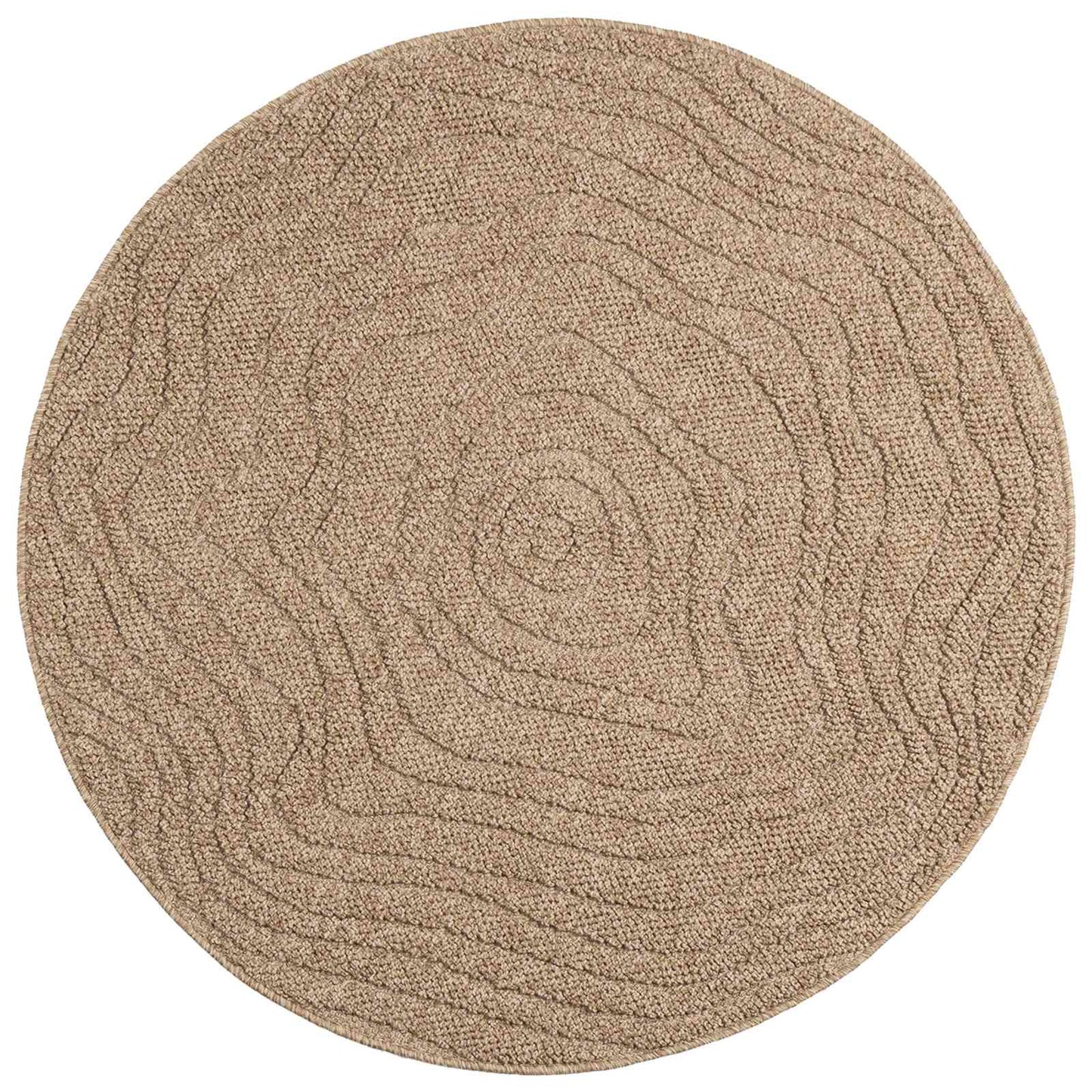 Vidaxl vloerkleden rond moiré huarte naturel ø 120 cm polyester