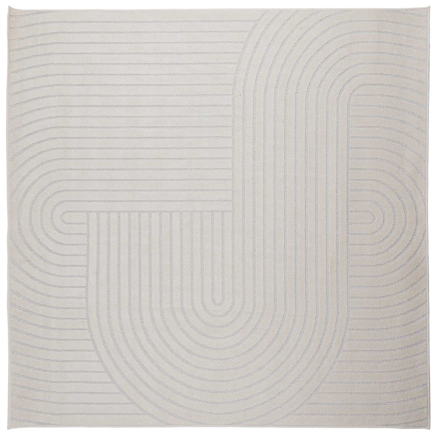 Vidaxl vloerkleden vierkant huarte crème 120 x 120 cm polyester