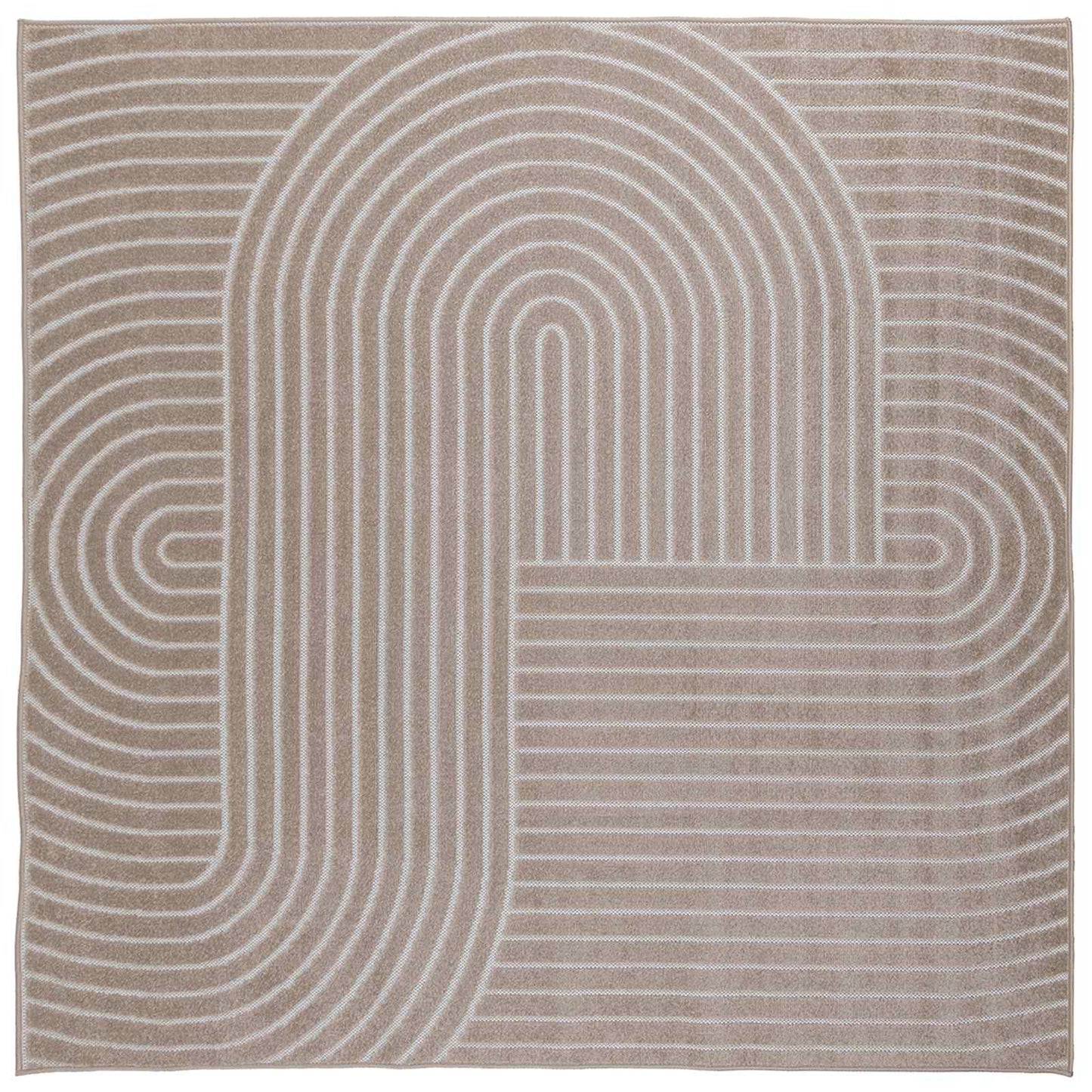 Vidaxl vloerkleden vierkant huarte beige 120 x 120 cm polyester