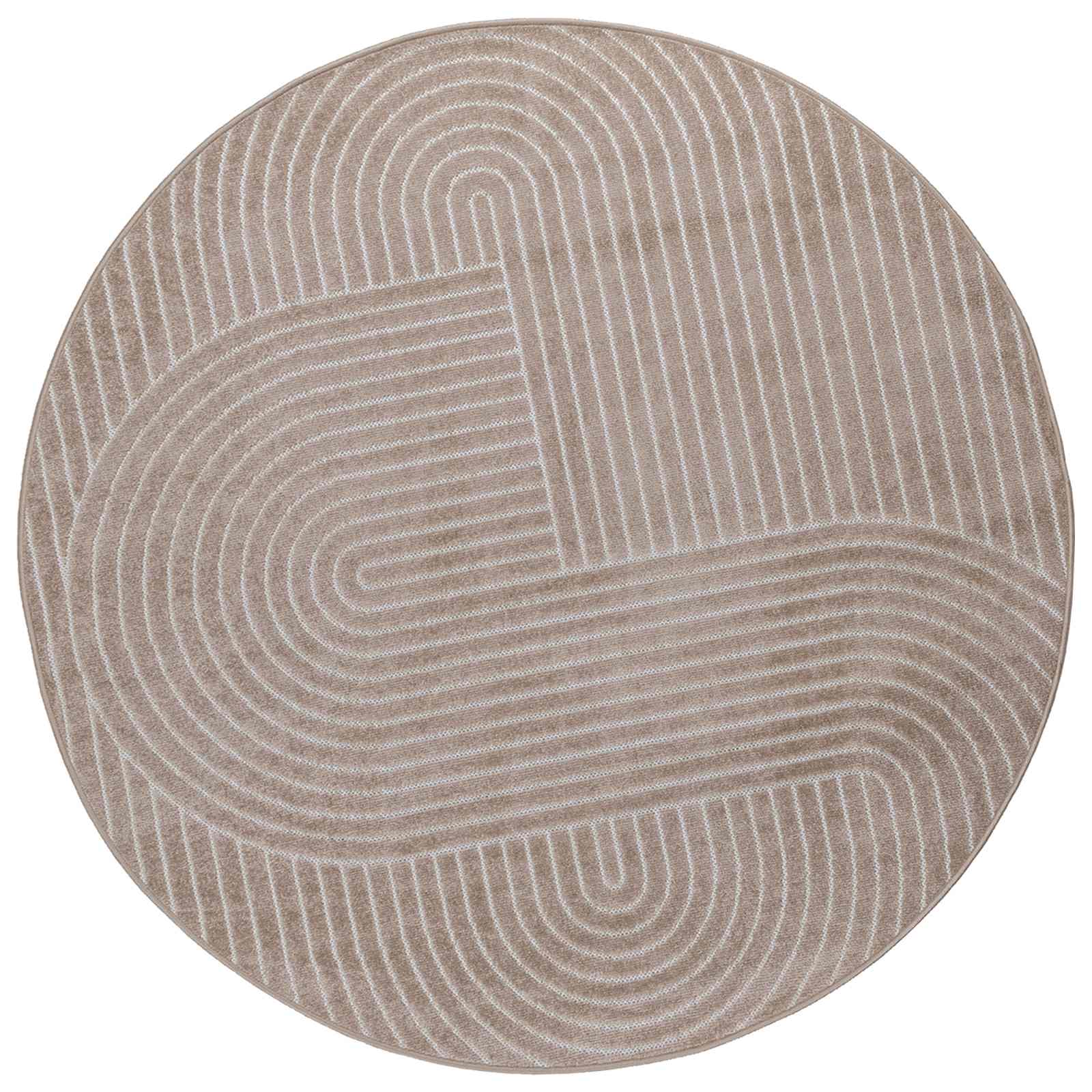 Vidaxl vloerkleden rond huarte beige ø 160 cm polyester
