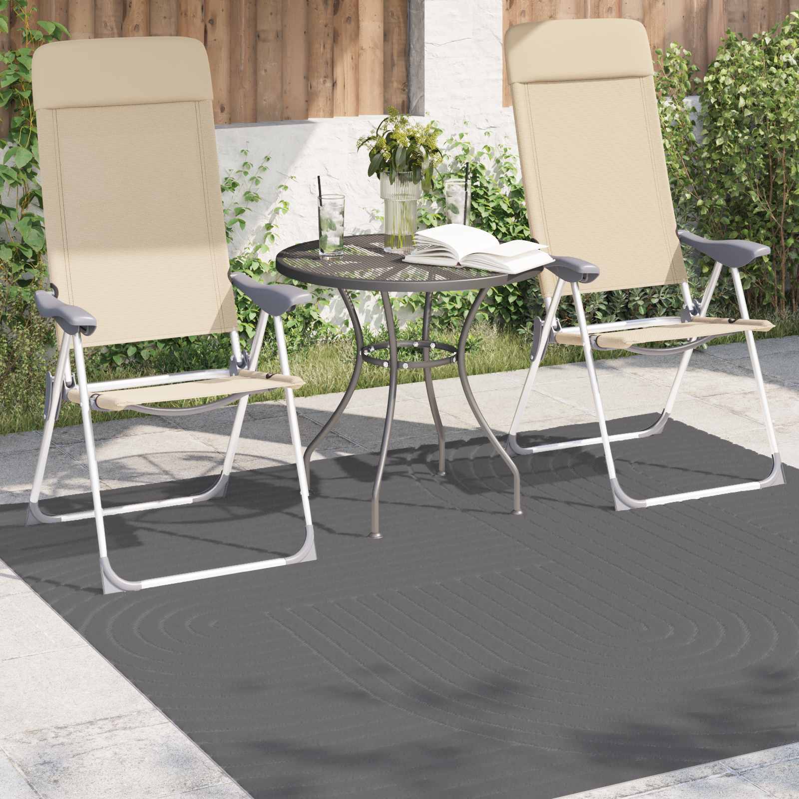 Vidaxl vloerkleden vierkant huarte antraciet 200 x 200 cm polyester
