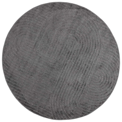 Vidaxl tappeti rotondi huarte antracite ø 120 cm poliestere