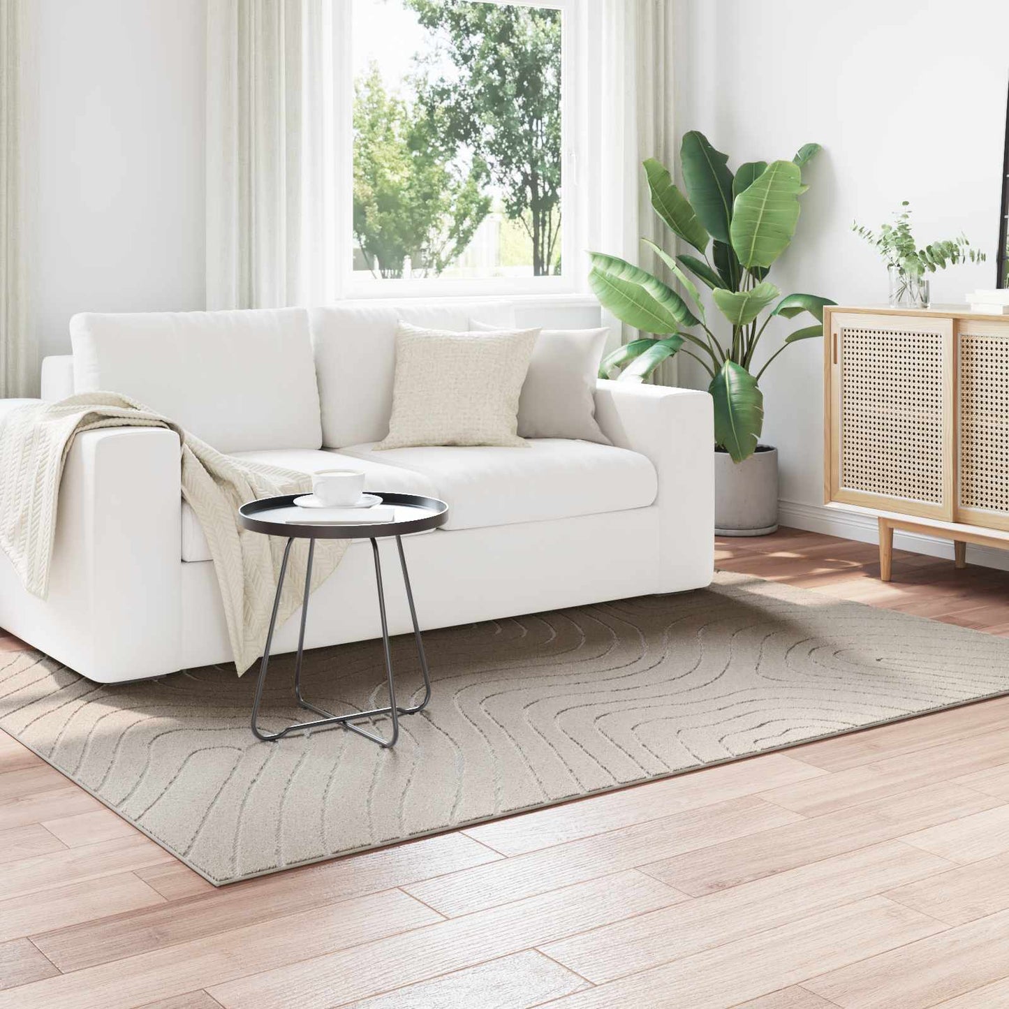 Vidaxl vloerkleden rechthoekig huarte crème 230 x 160 cm polyester