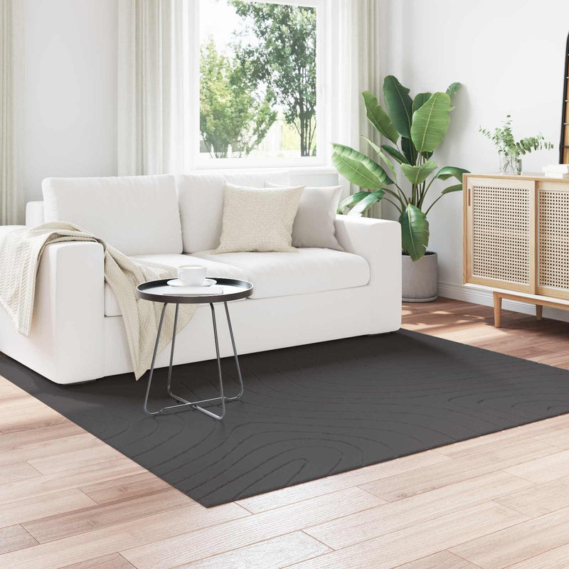 Vidaxl vloerkleden vierkant huarte antraciet 200 x 200 cm polyester