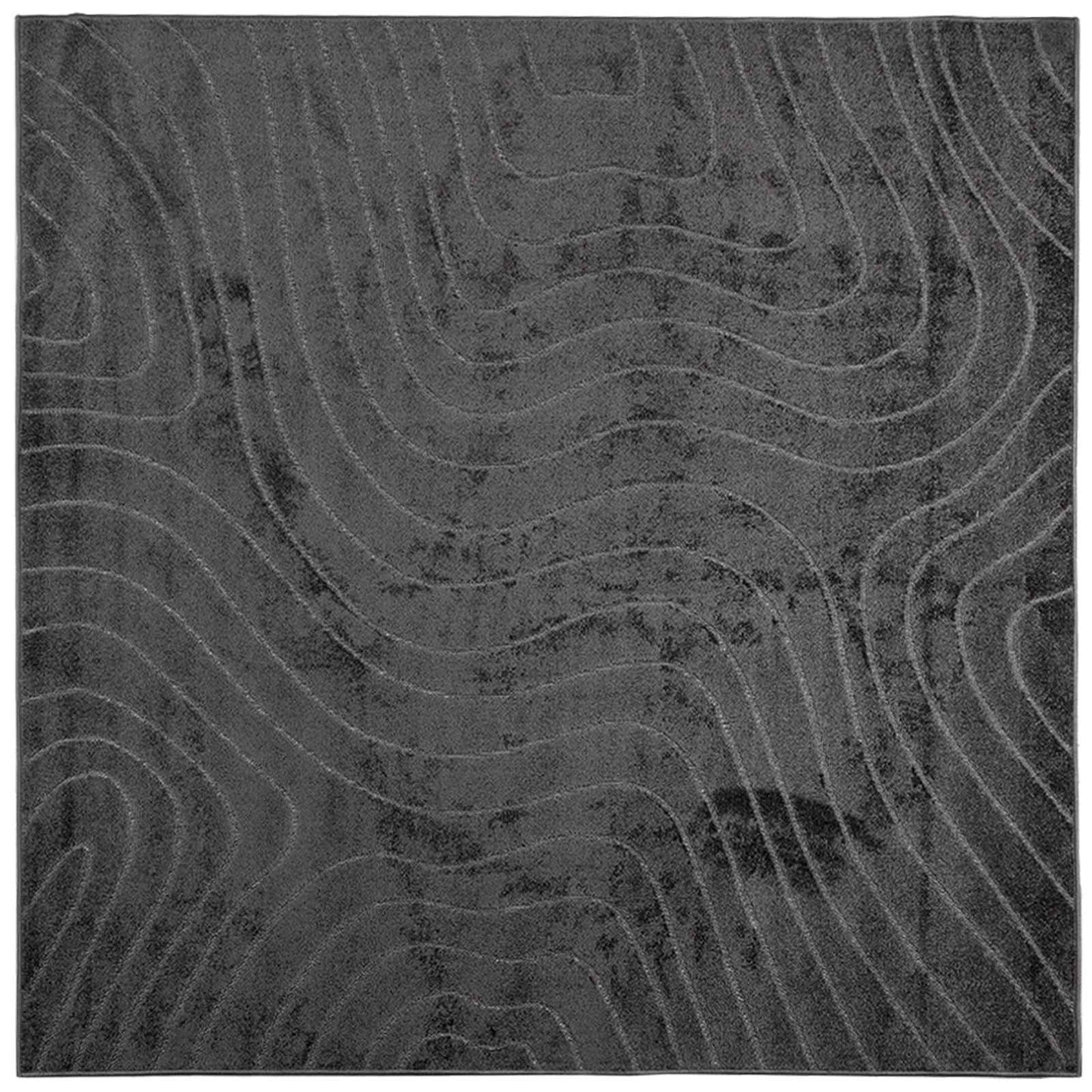 Vidaxl vloerkleden vierkant huarte antraciet 240 x 240 cm polyester