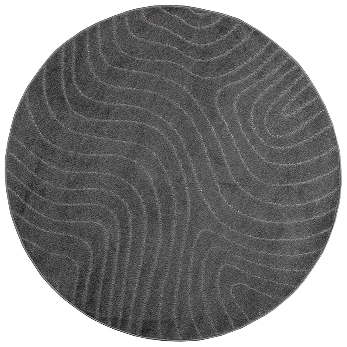 Vidaxl vloerkleden rond huarte antraciet ø 120 cm polyester
