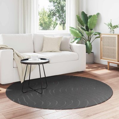 Vidaxl alfombras redondas huarte antracita ø 160 cm poliéster